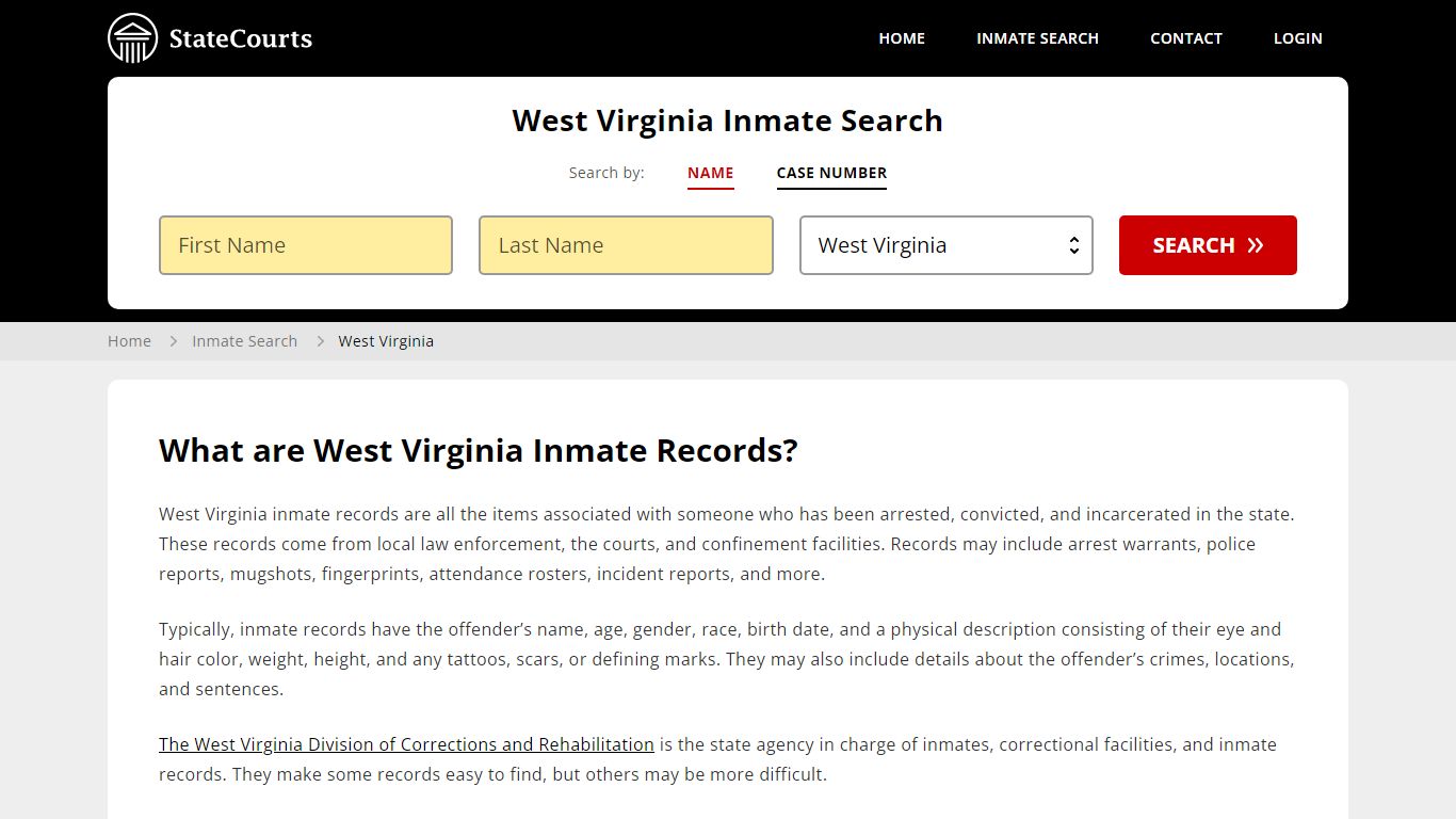 West Virginia Inmate Search, Prison and Jail Information - StateCourts